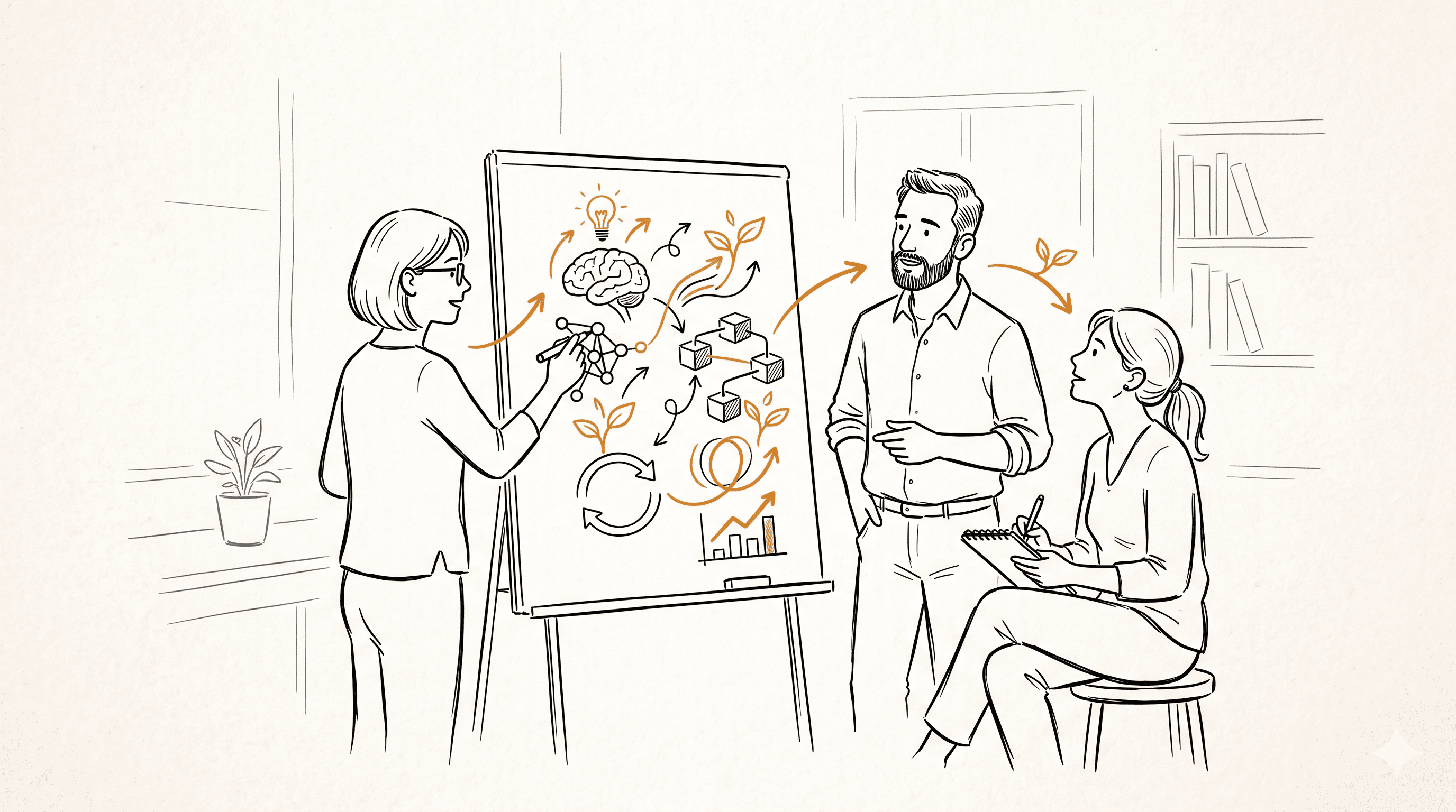 Sketch representing growth mindset and shared learning